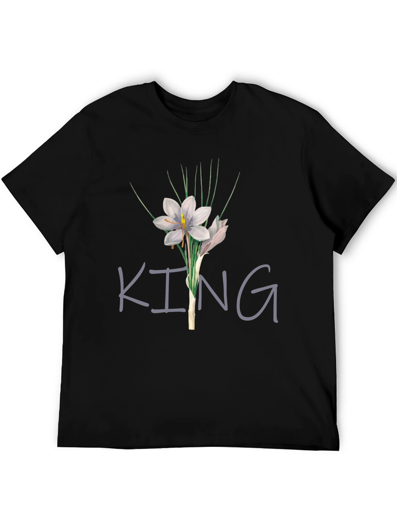 King Flower Graphic T-Shirt - Black