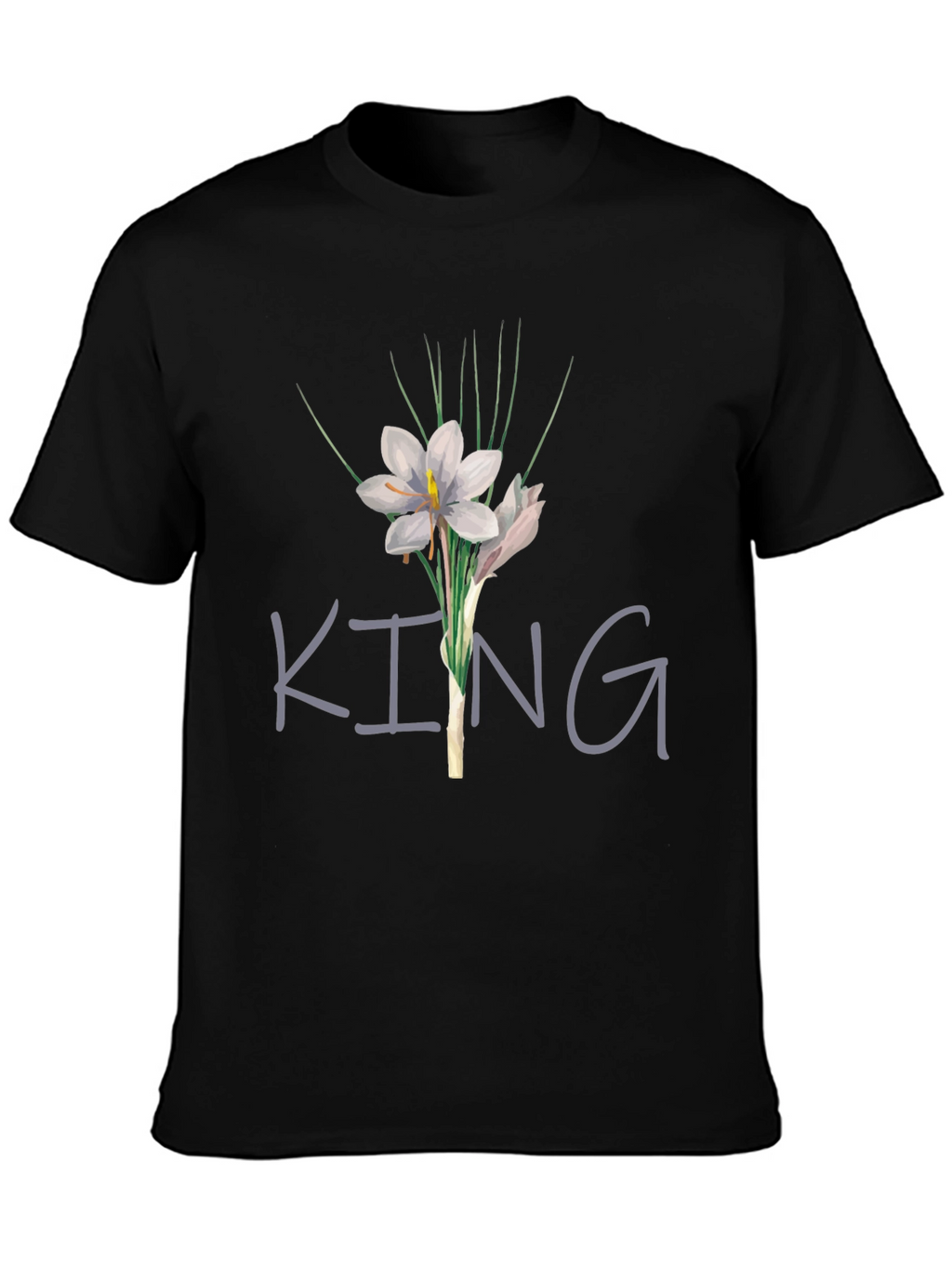 King Flower Graphic T-Shirt - Black