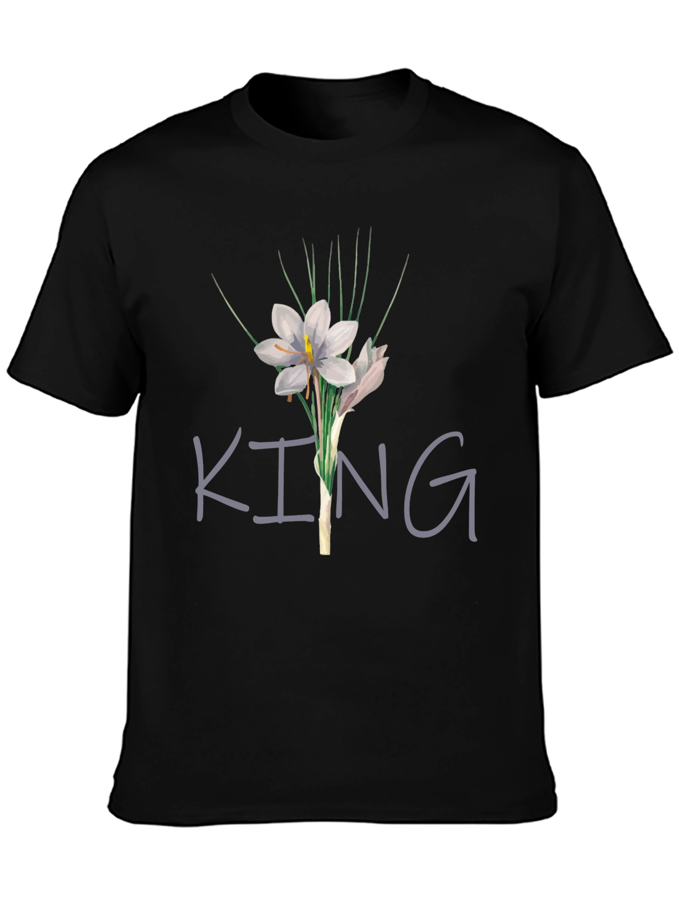 King Flower Graphic T-Shirt - Black