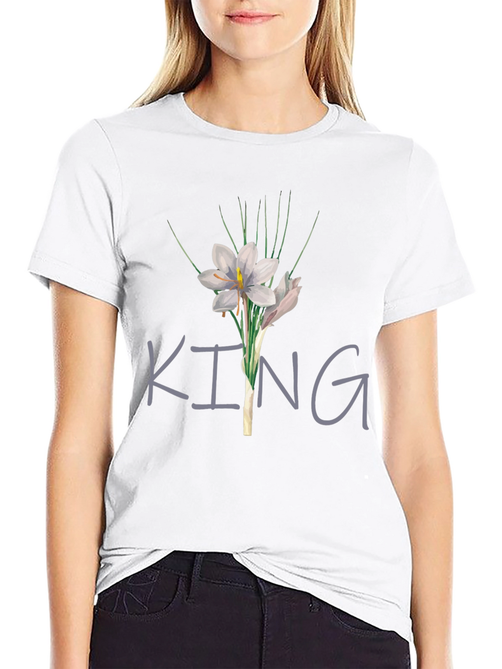 King Flower Graphic T-Shirt - Black