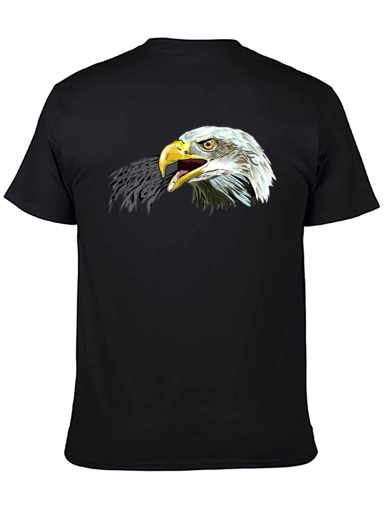 Bold Eagle Graphic Tee - Black Cotton Comfort