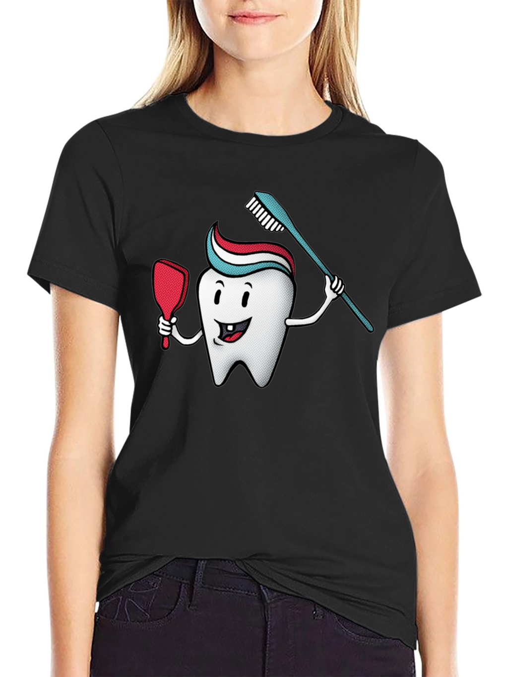 Cartoon Tooth T-Shirt - Dental Hygiene Tee