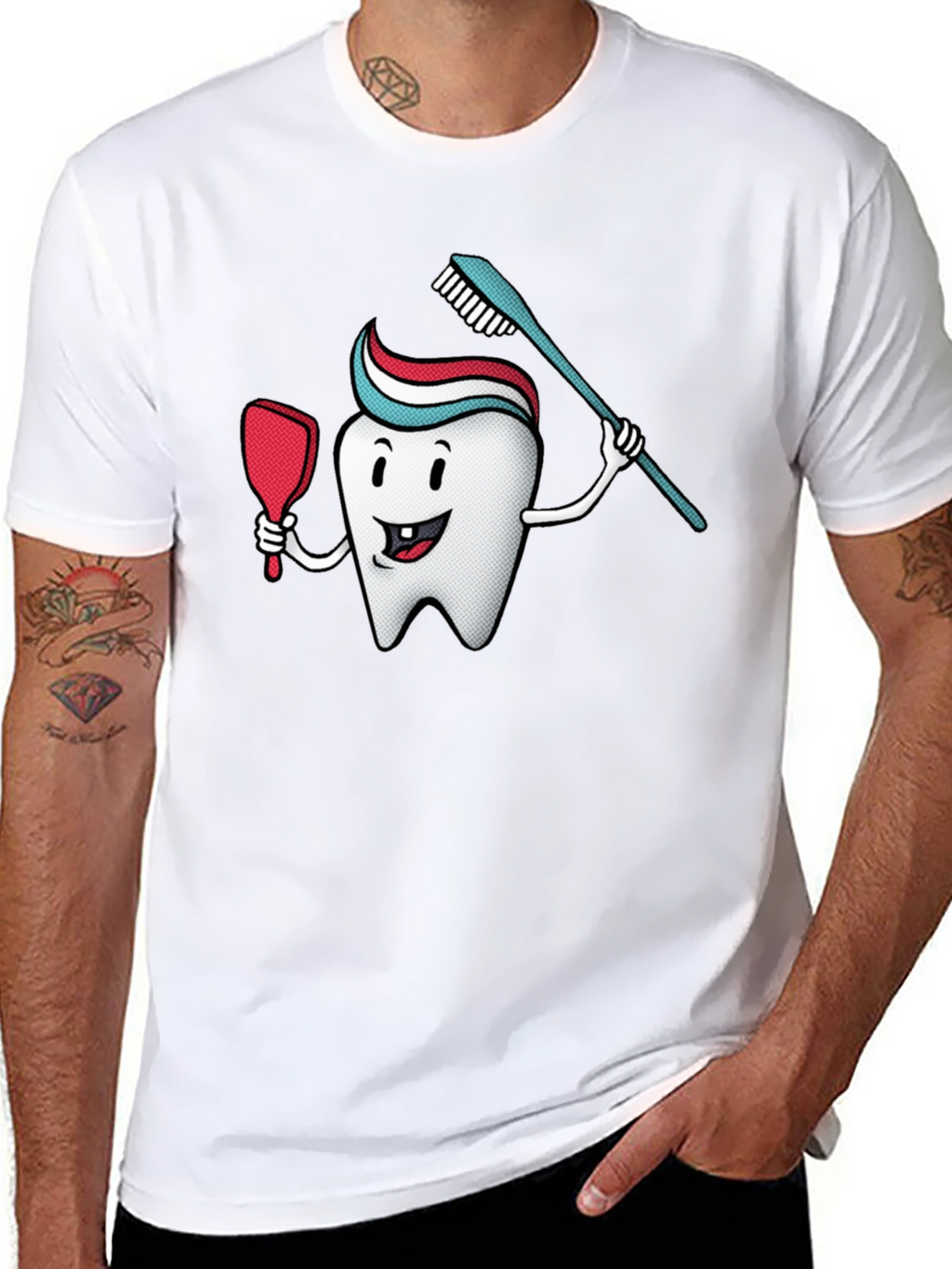 Cartoon Tooth T-Shirt - Dental Hygiene Tee