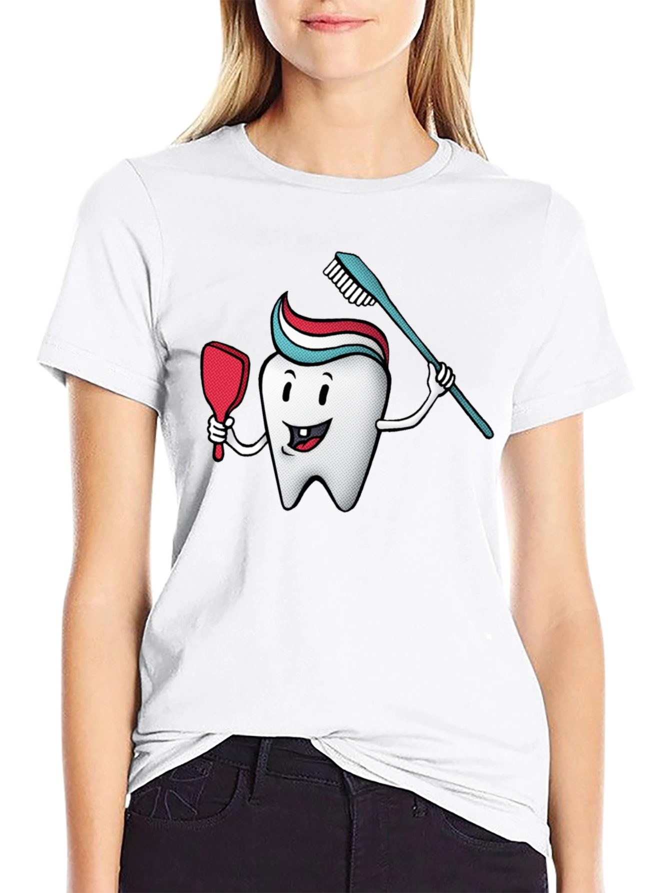 Cartoon Tooth T-Shirt - Dental Hygiene Tee