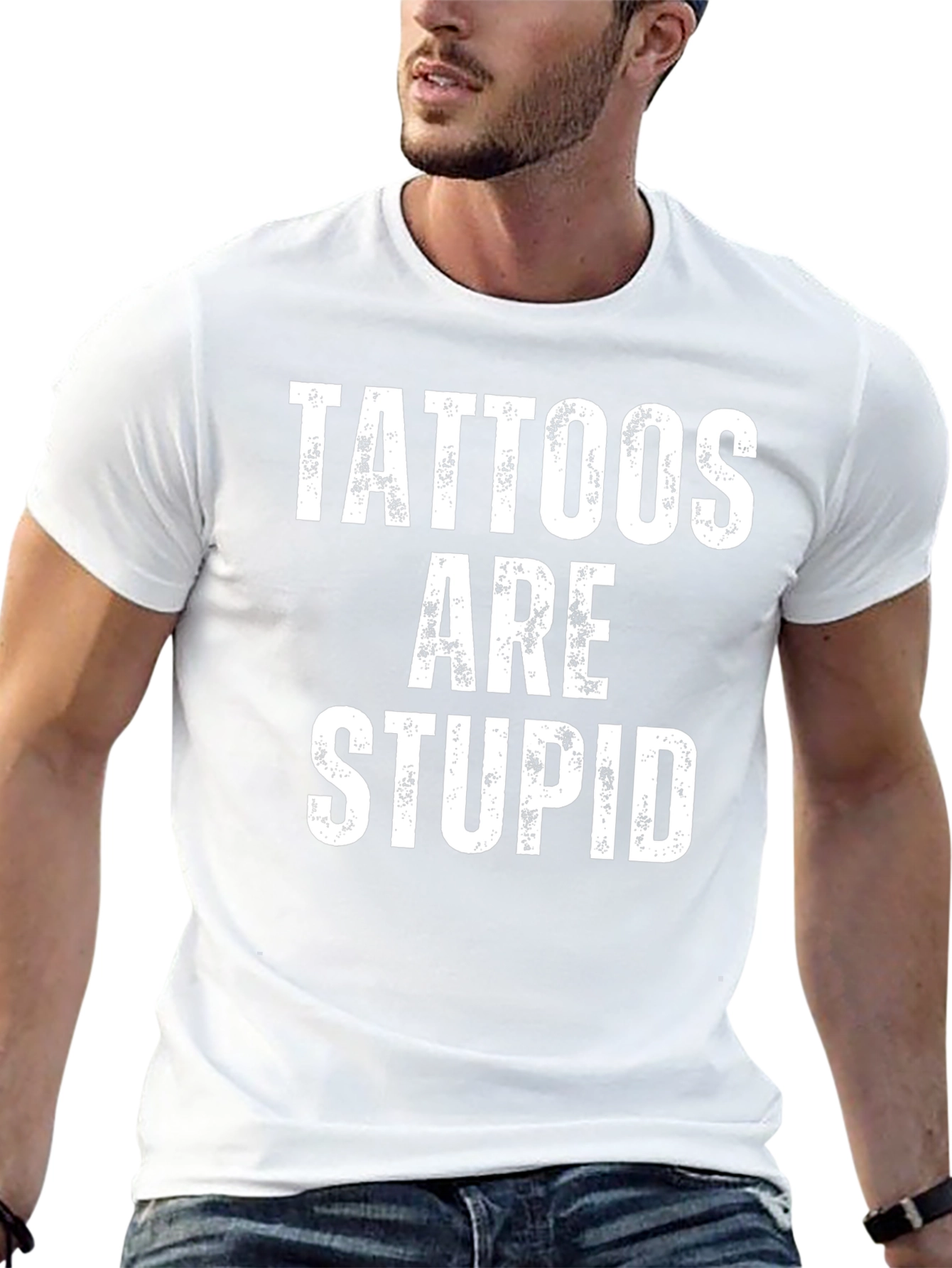 Tattoos Are Stupid Graphic T-Shirt - Mens