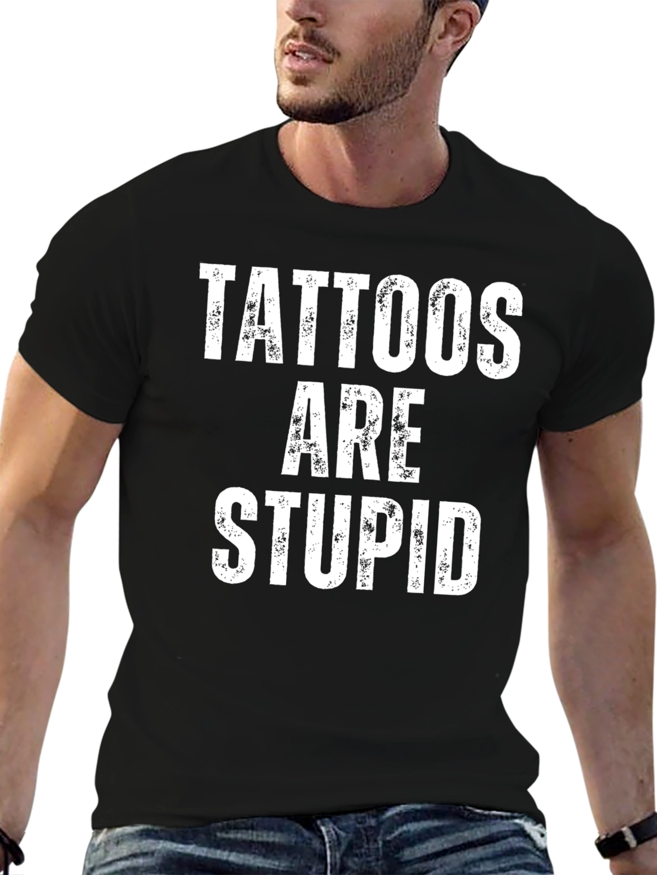 Tattoos Are Stupid Graphic T-Shirt - Mens