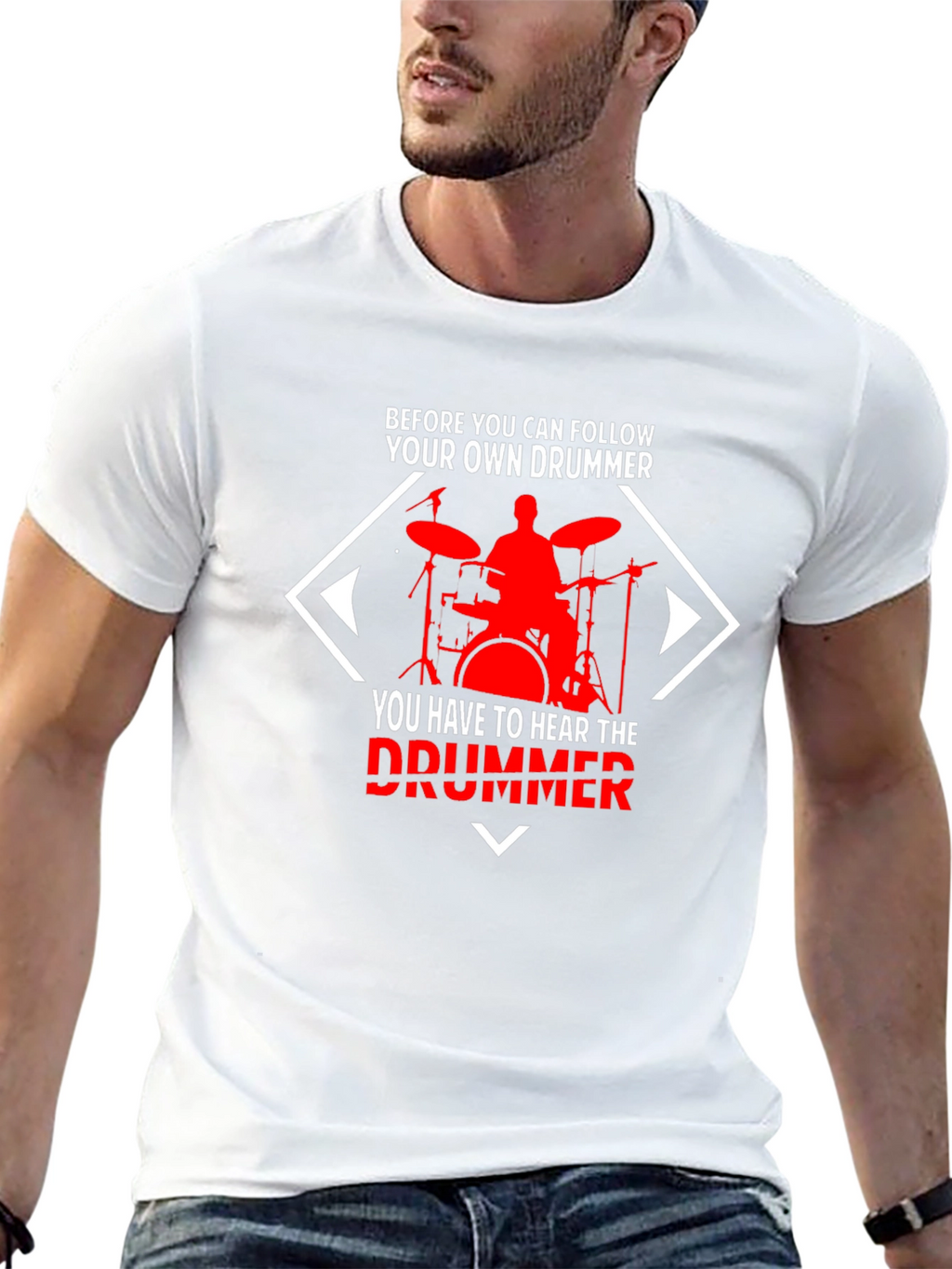 Follow Your Own Drummer T-Shirt - Black Cotton Tee