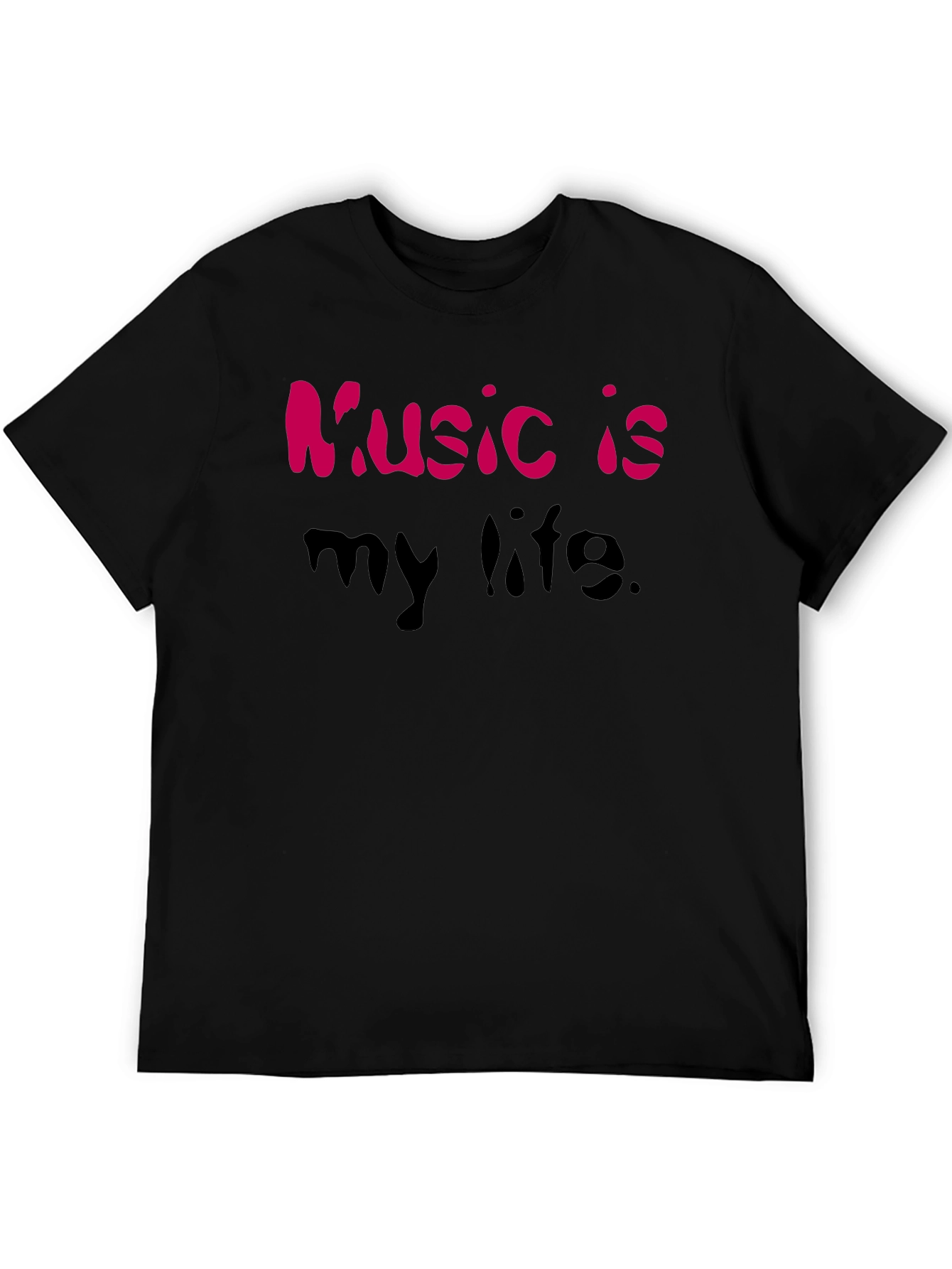 Music is My Life Graphic Tee - Black T-Shirt