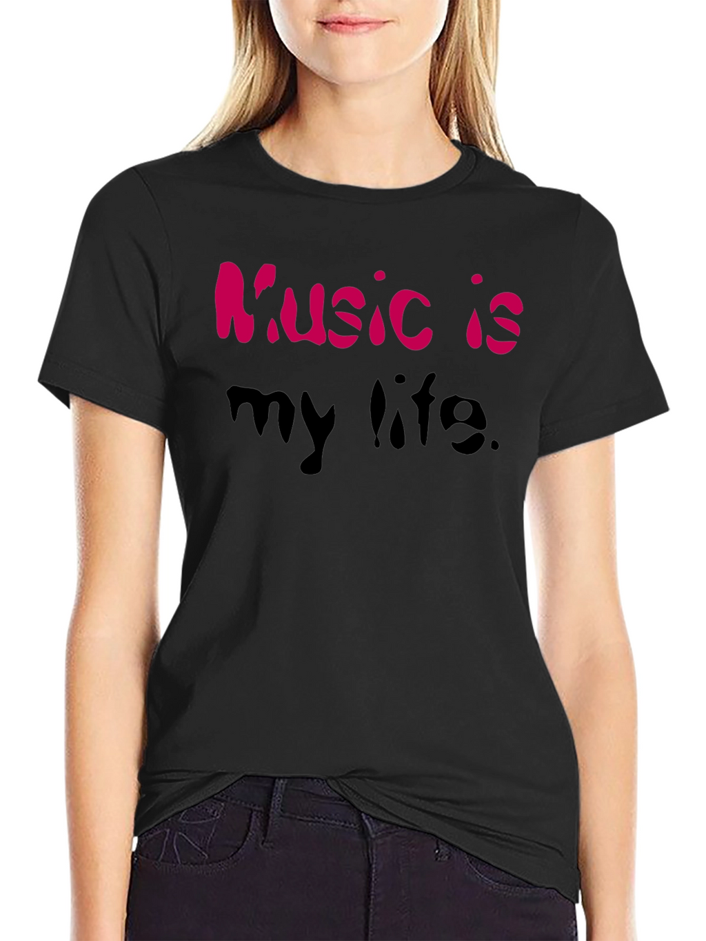 Music is My Life Graphic Tee - Black T-Shirt
