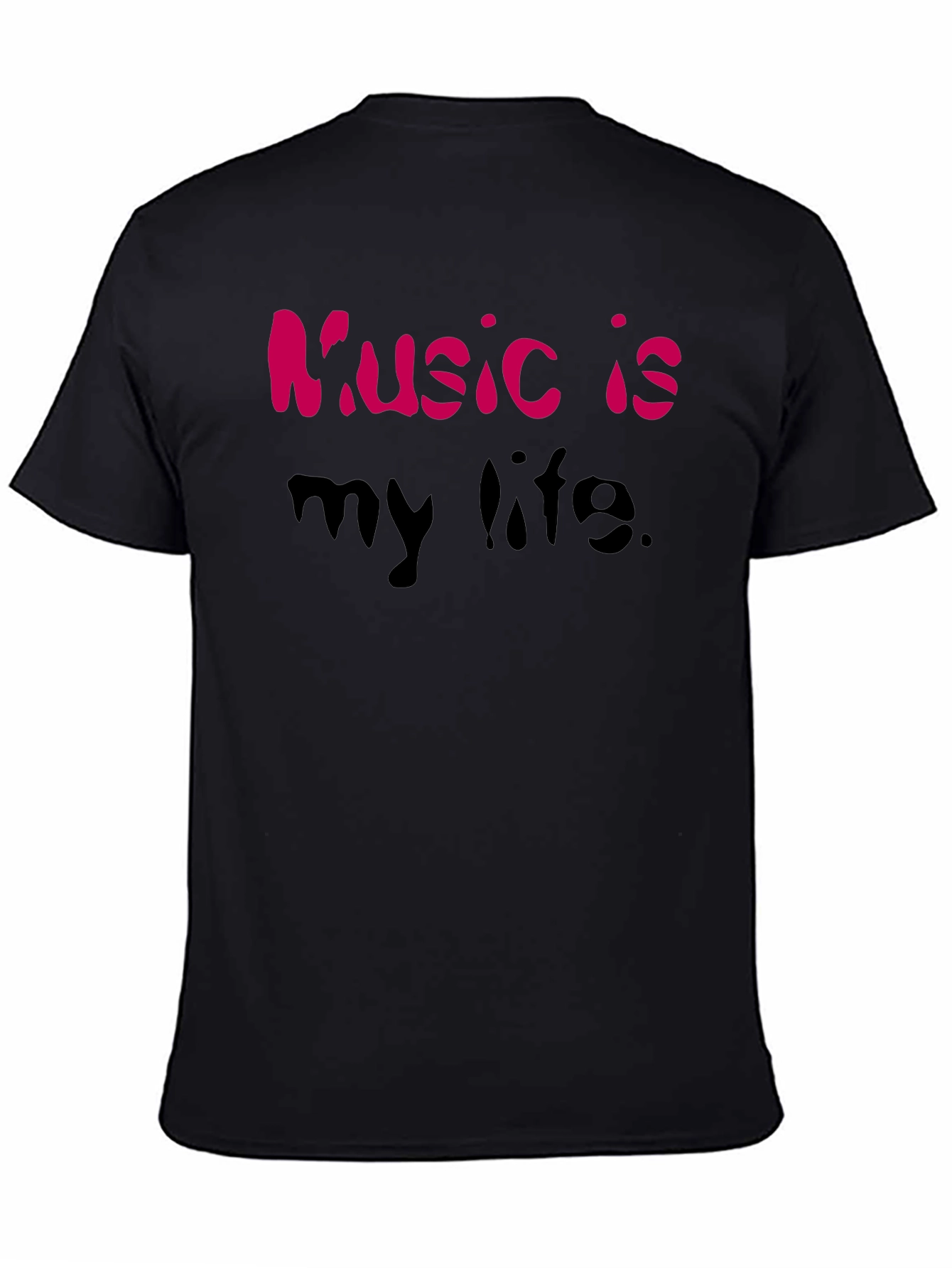 Music is My Life Graphic Tee - Black T-Shirt