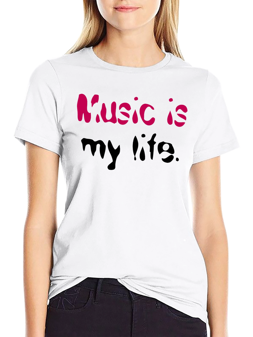 Music is My Life Graphic Tee - Black T-Shirt