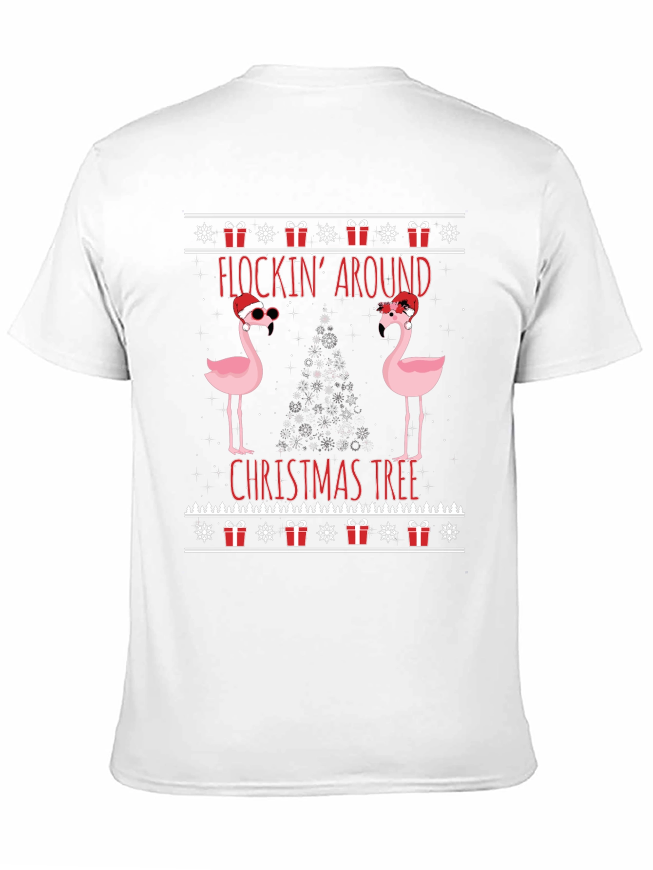 Festive Flocking Around Christmas Tree Graphic Tee