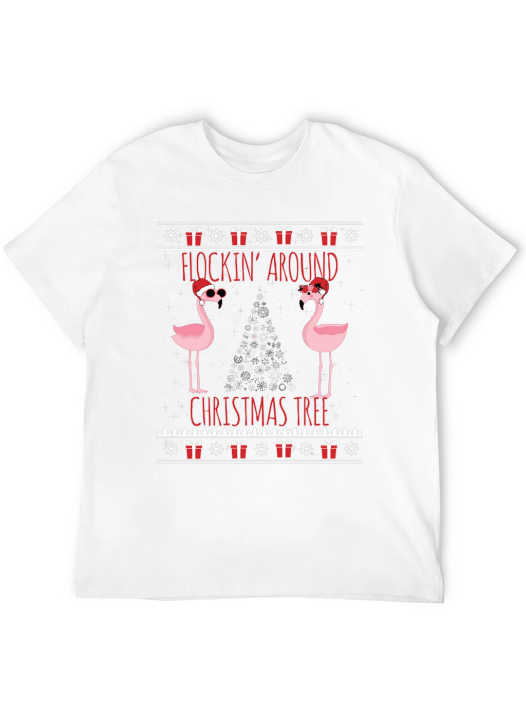 Festive Flocking Around Christmas Tree Graphic Tee