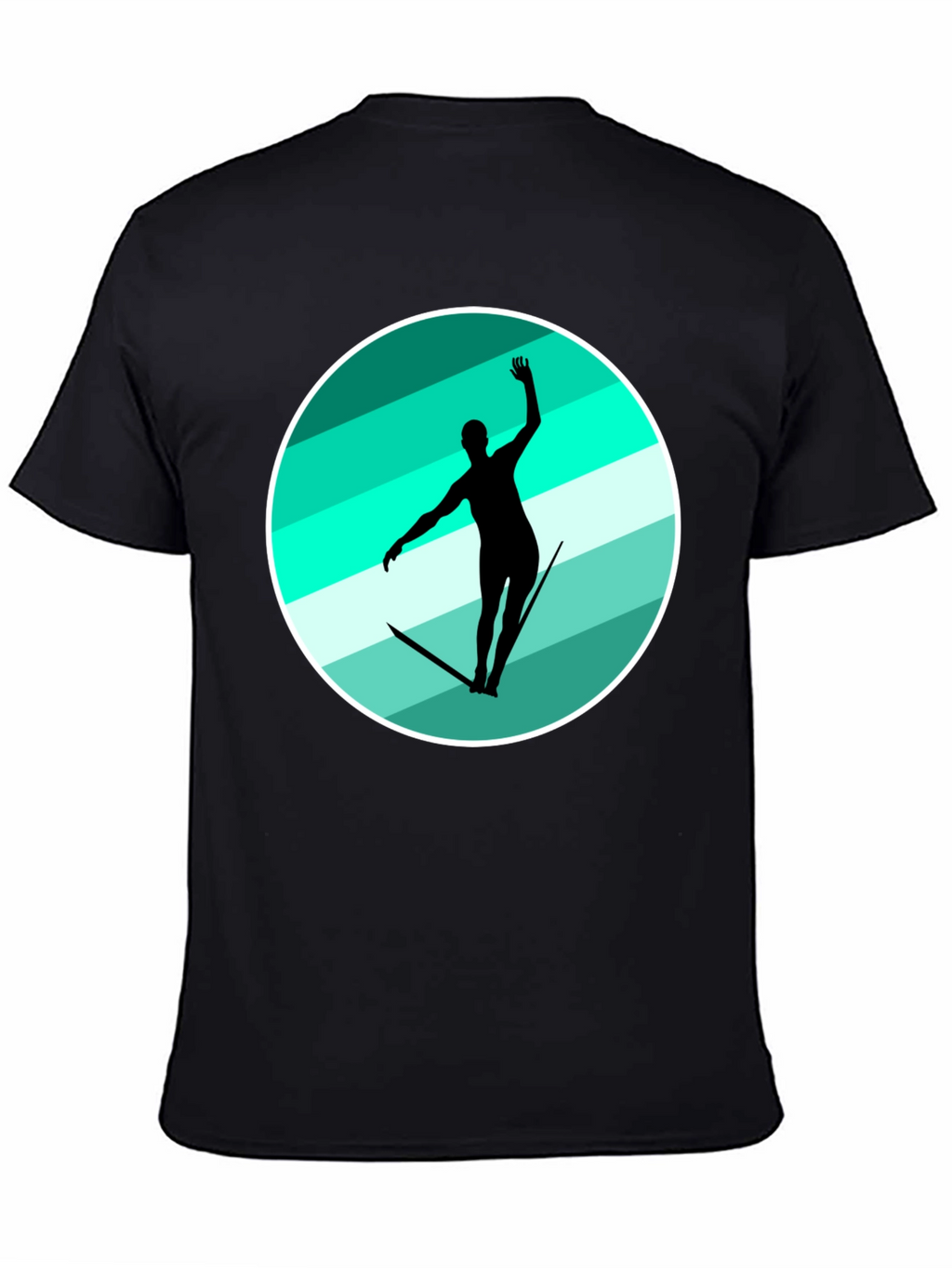 Water Ski Silhouette Graphic Tee - Black
