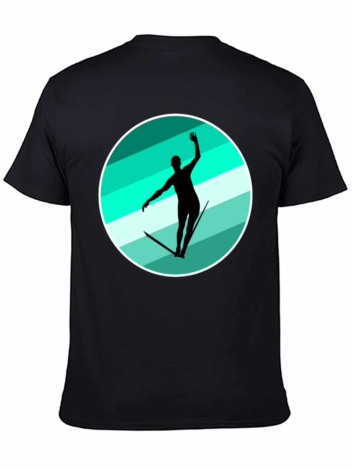 Water Ski Silhouette Graphic Tee - Black