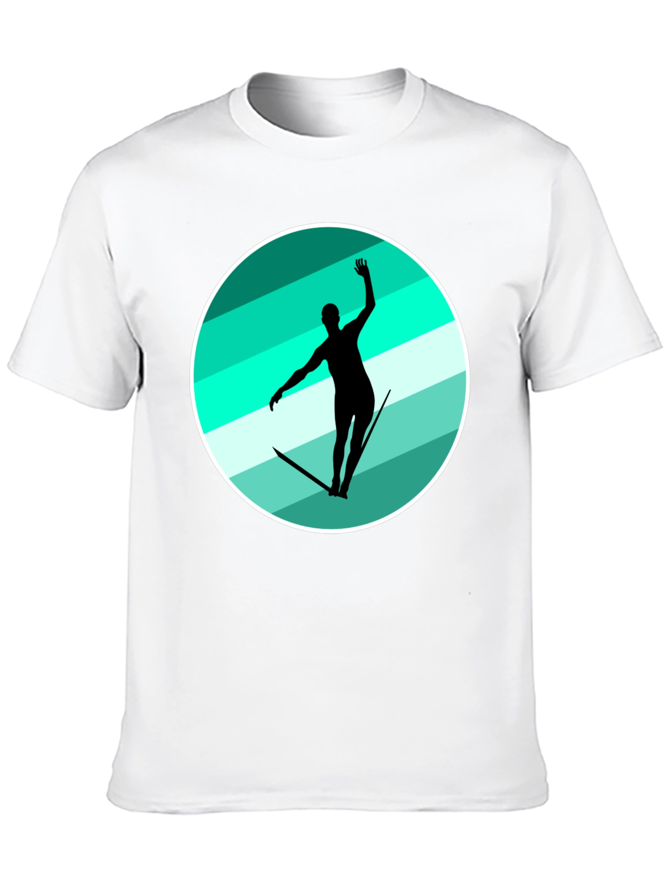 Water Ski Silhouette Graphic Tee - Black