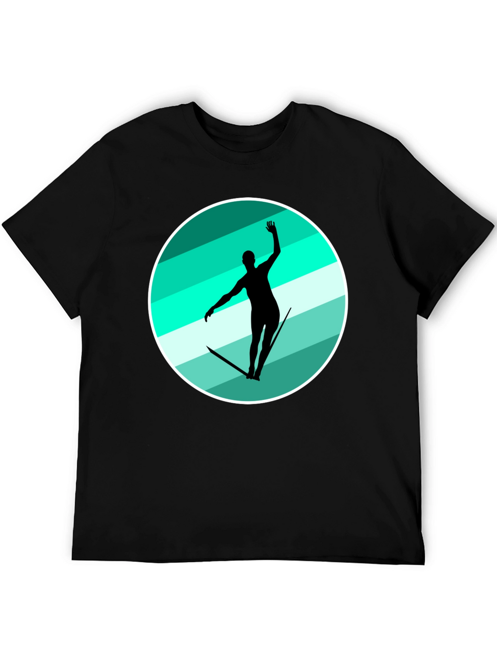 Water Ski Silhouette Graphic Tee - Black