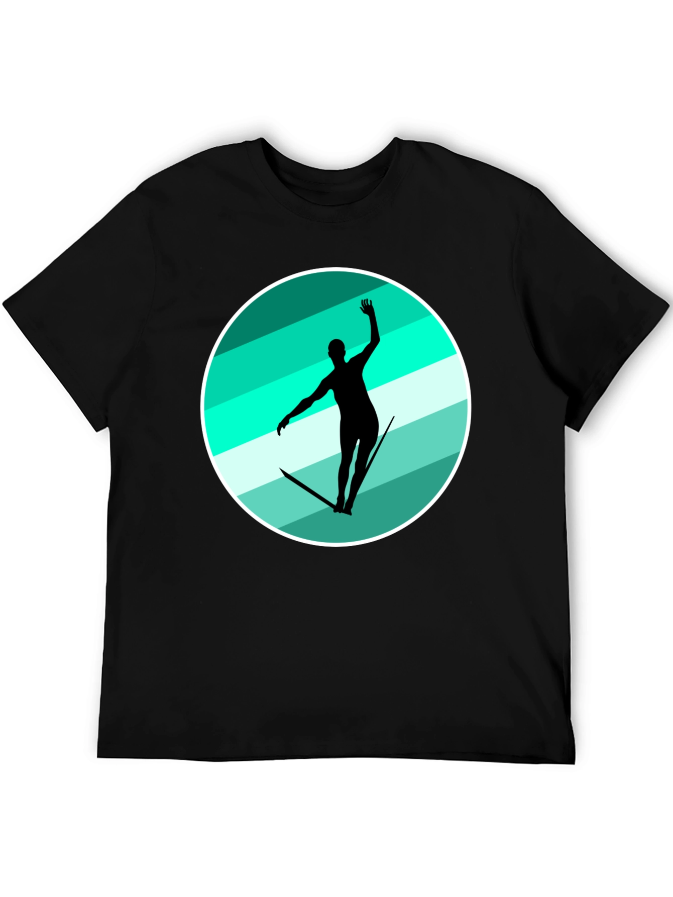 Water Ski Silhouette Graphic Tee - Black