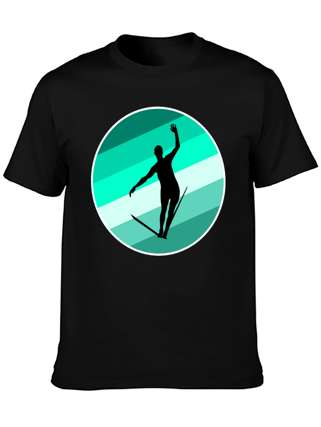 Water Ski Silhouette Graphic Tee - Black