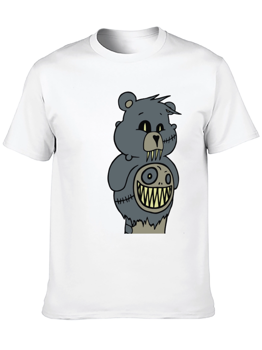Creepy Stuffed Bear Graphic Tee - Dark Humor