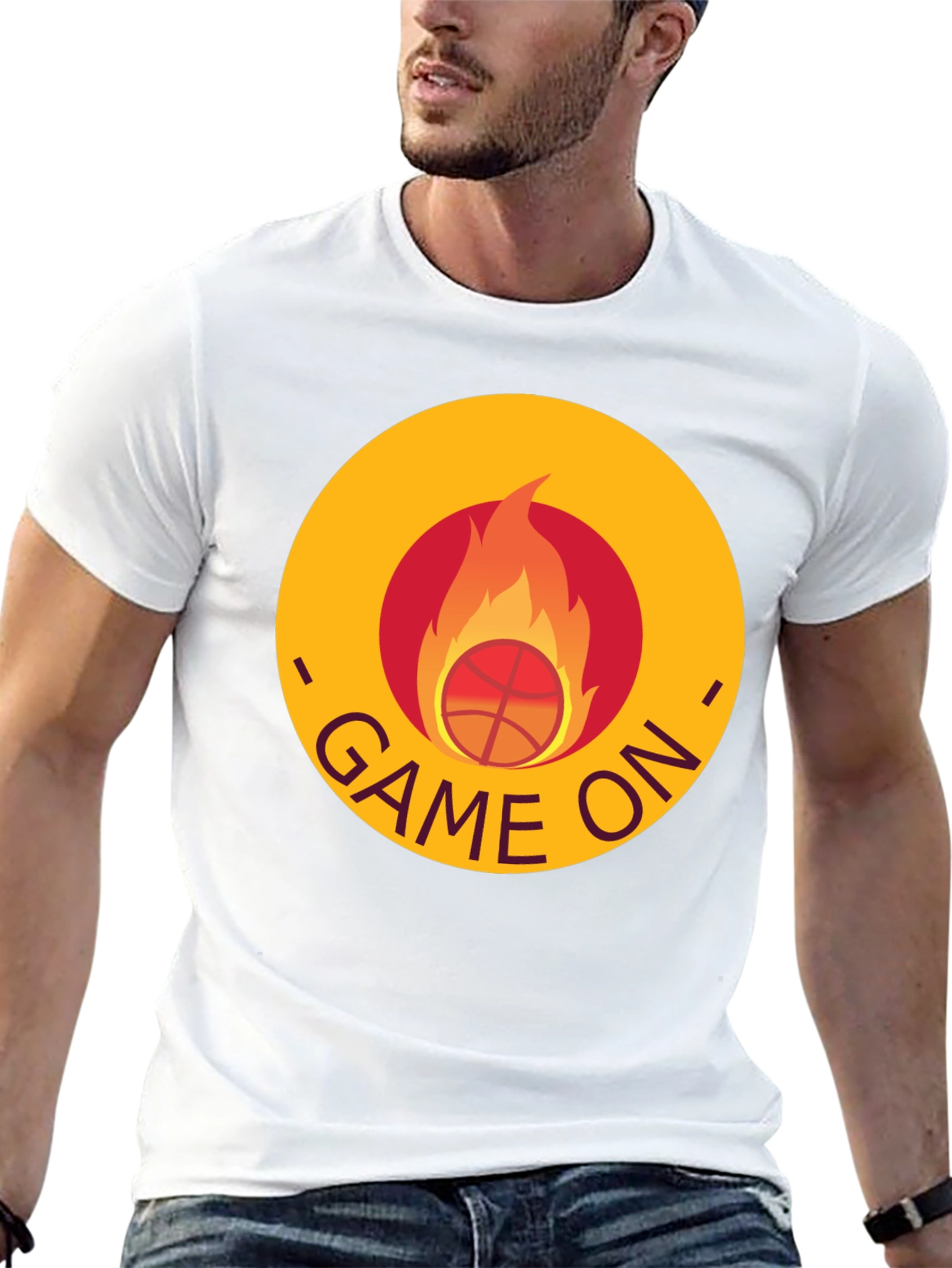 Game On Basketball Flame Graphic Tee