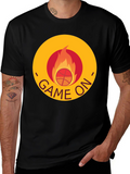 Game On Basketball Flame Graphic Tee