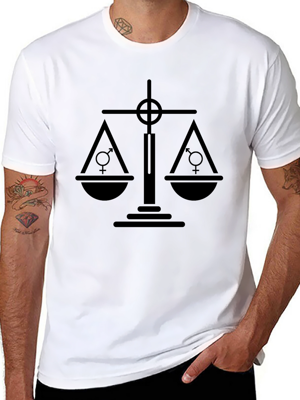 Gender Equality Scales Black Graphic Tee