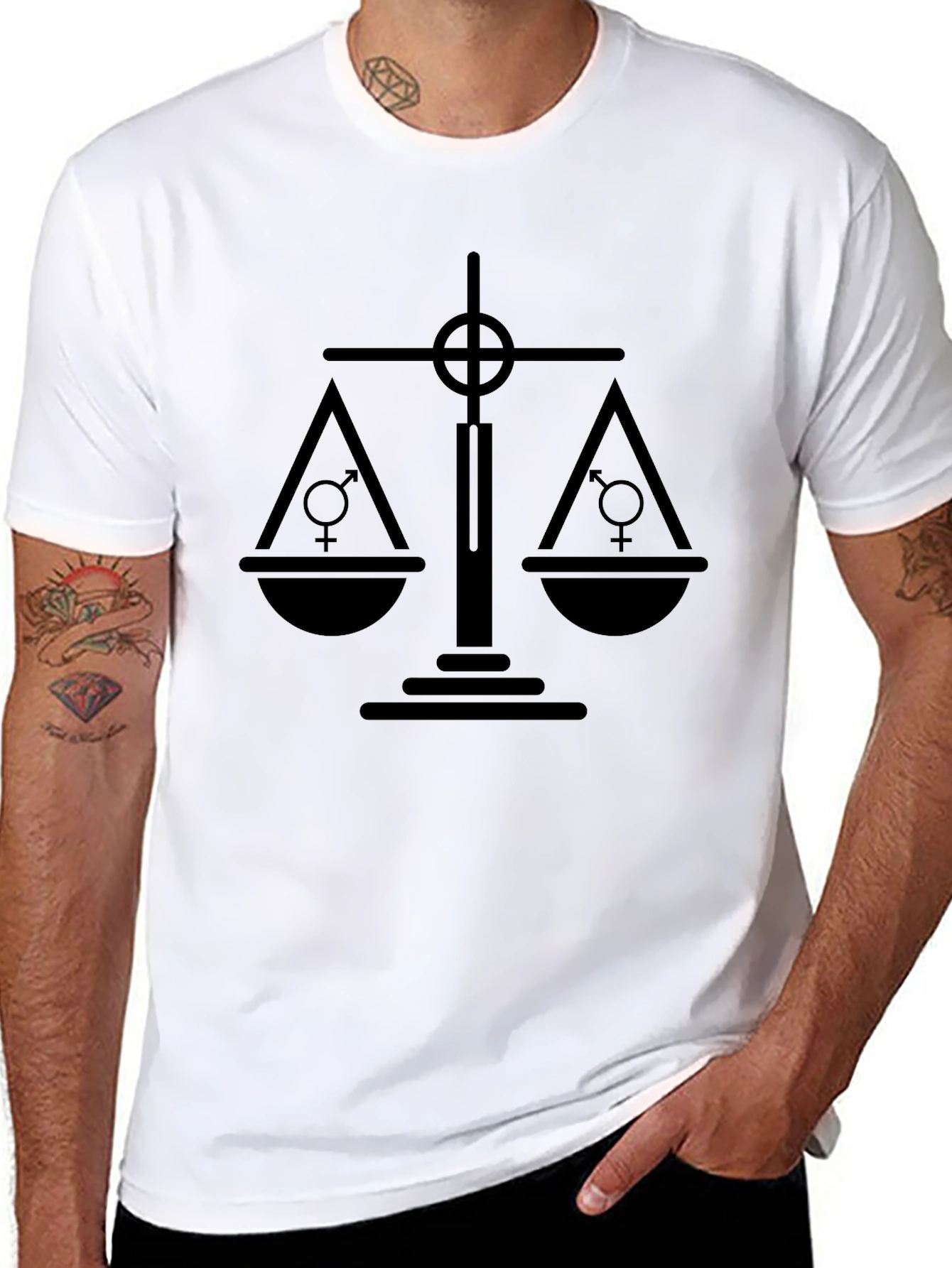 Gender Equality Scales Black Graphic Tee