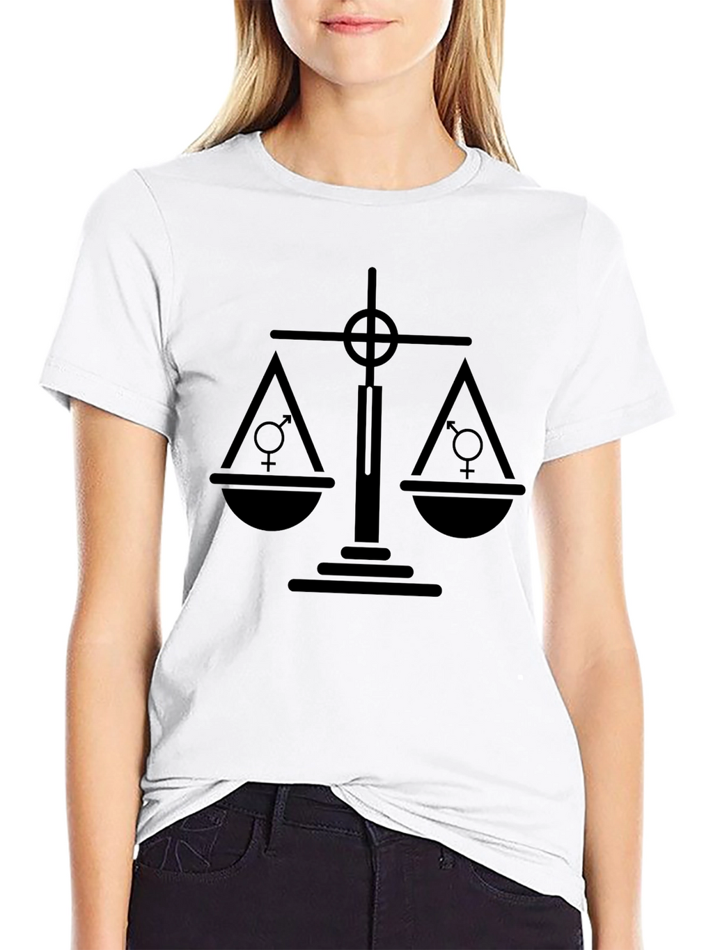 Gender Equality Scales Black Graphic Tee
