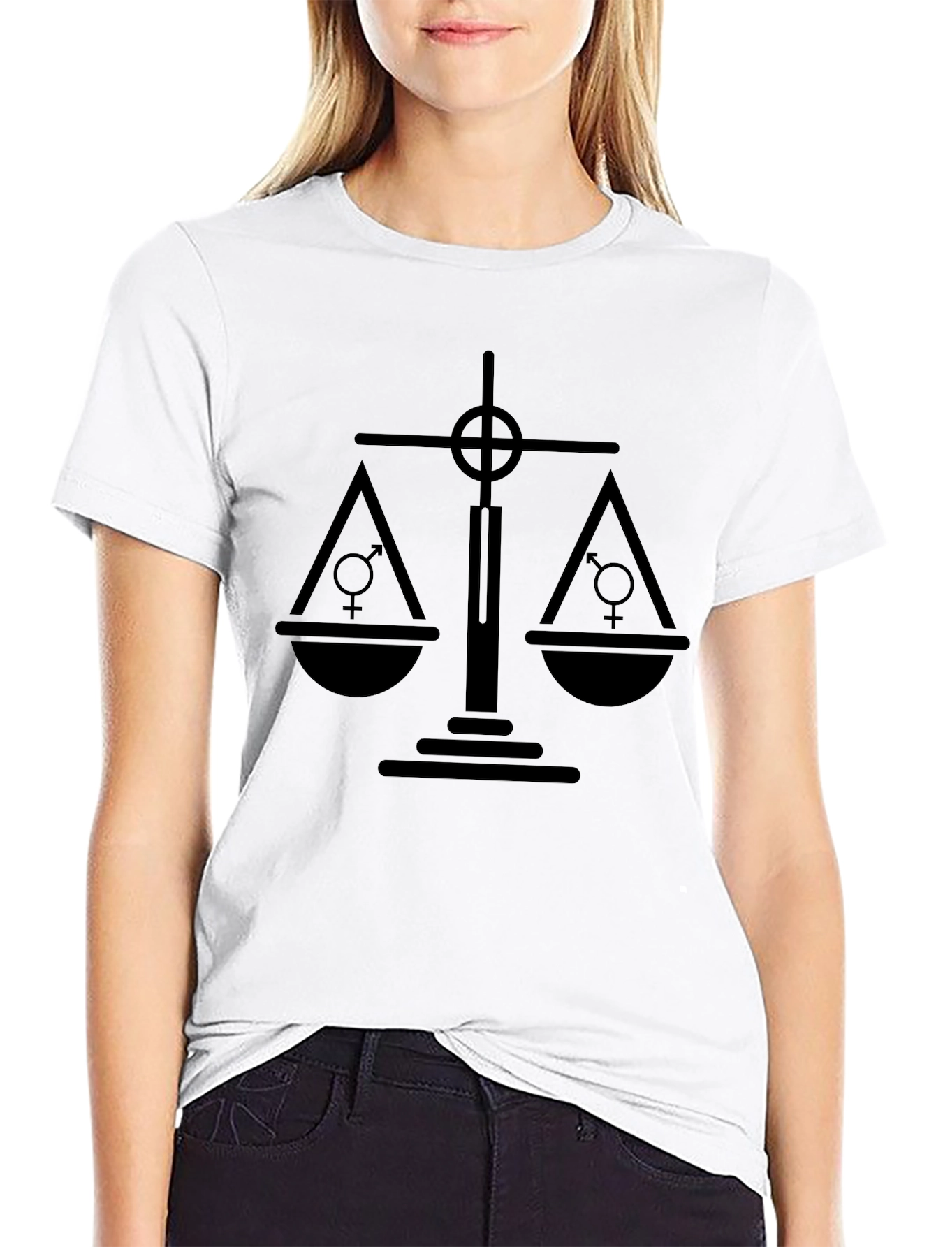 Gender Equality Scales Black Graphic Tee