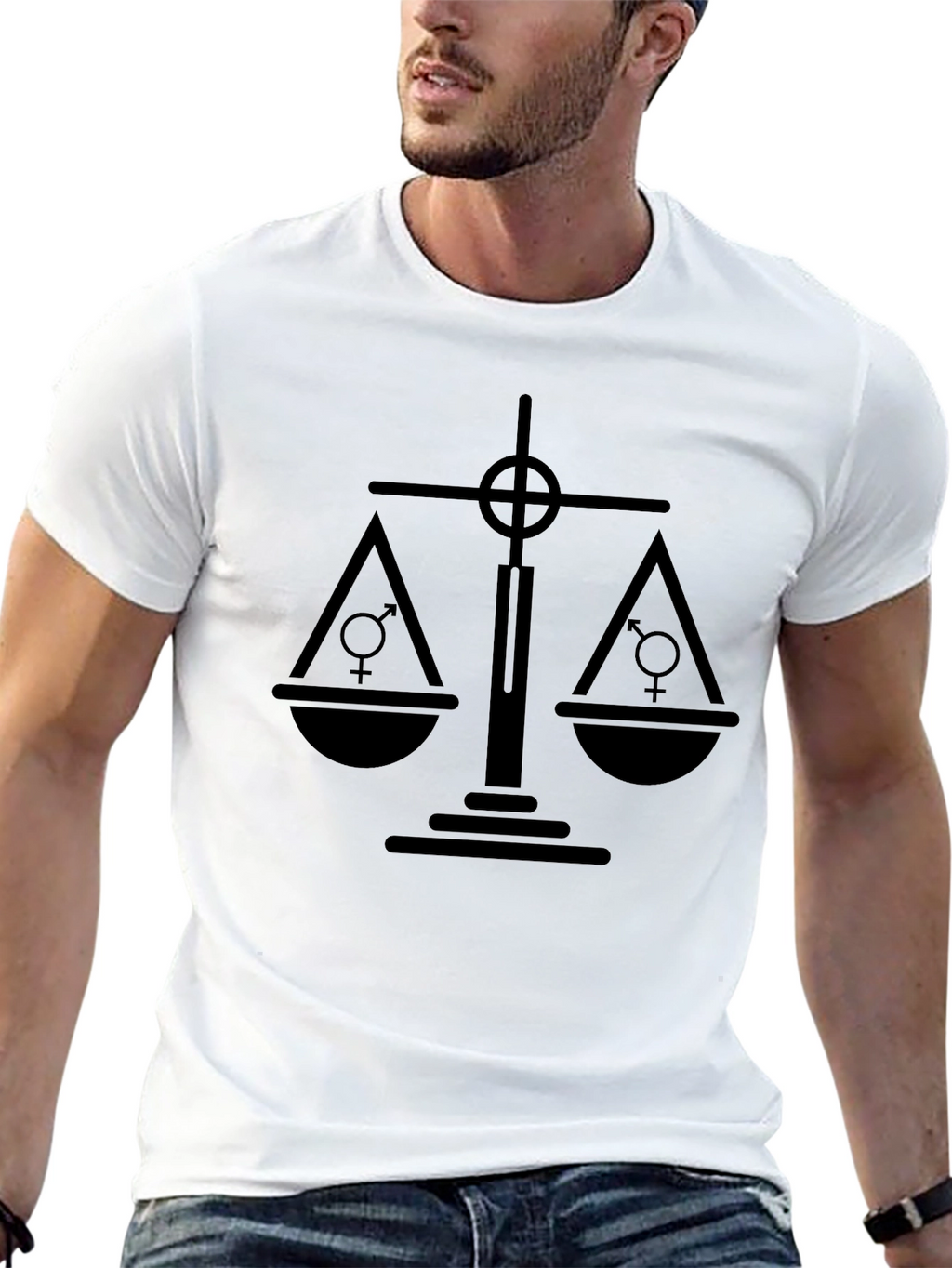 Gender Equality Scales Black Graphic Tee
