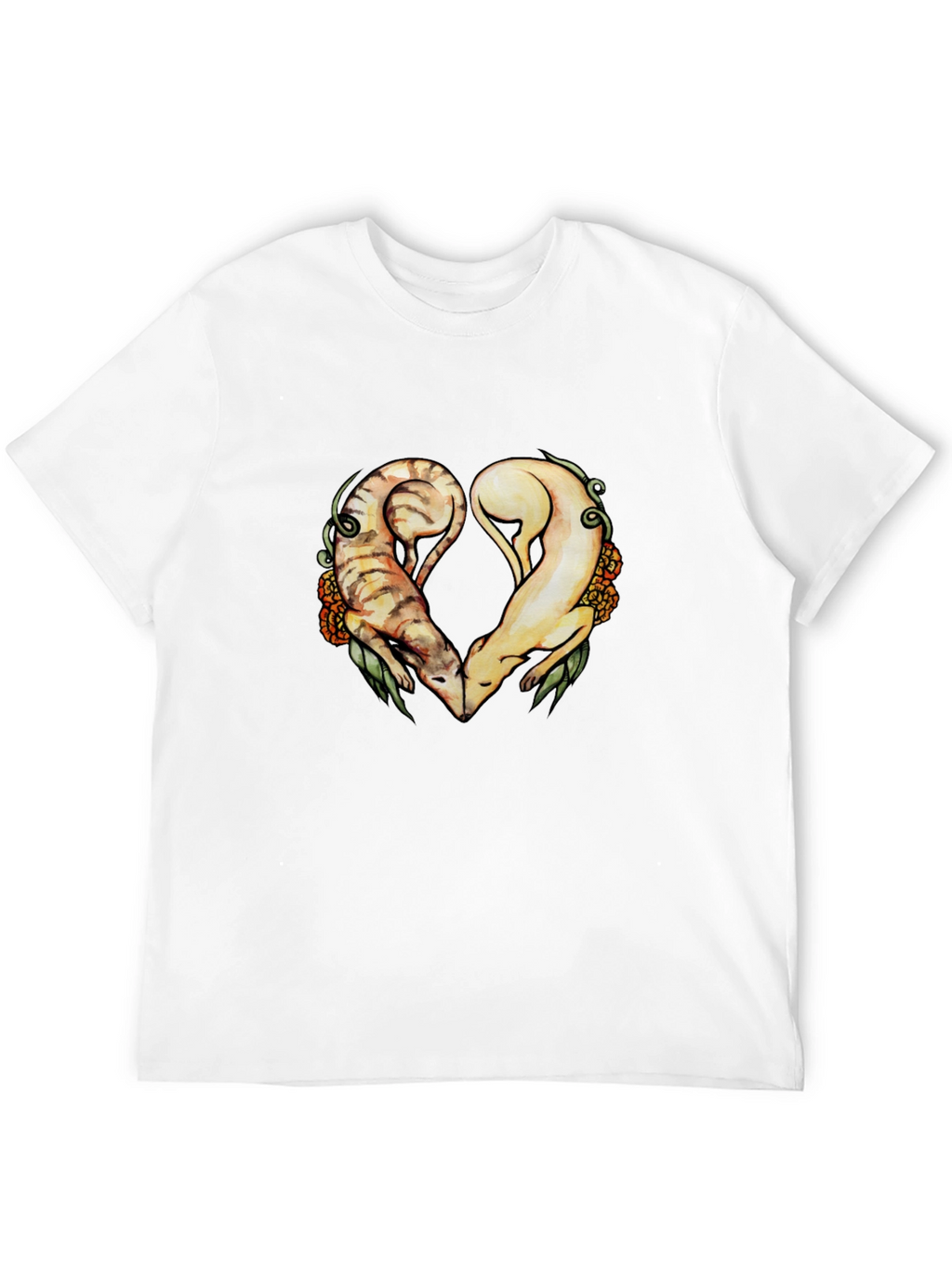 Heart Ferrets Black T-Shirt