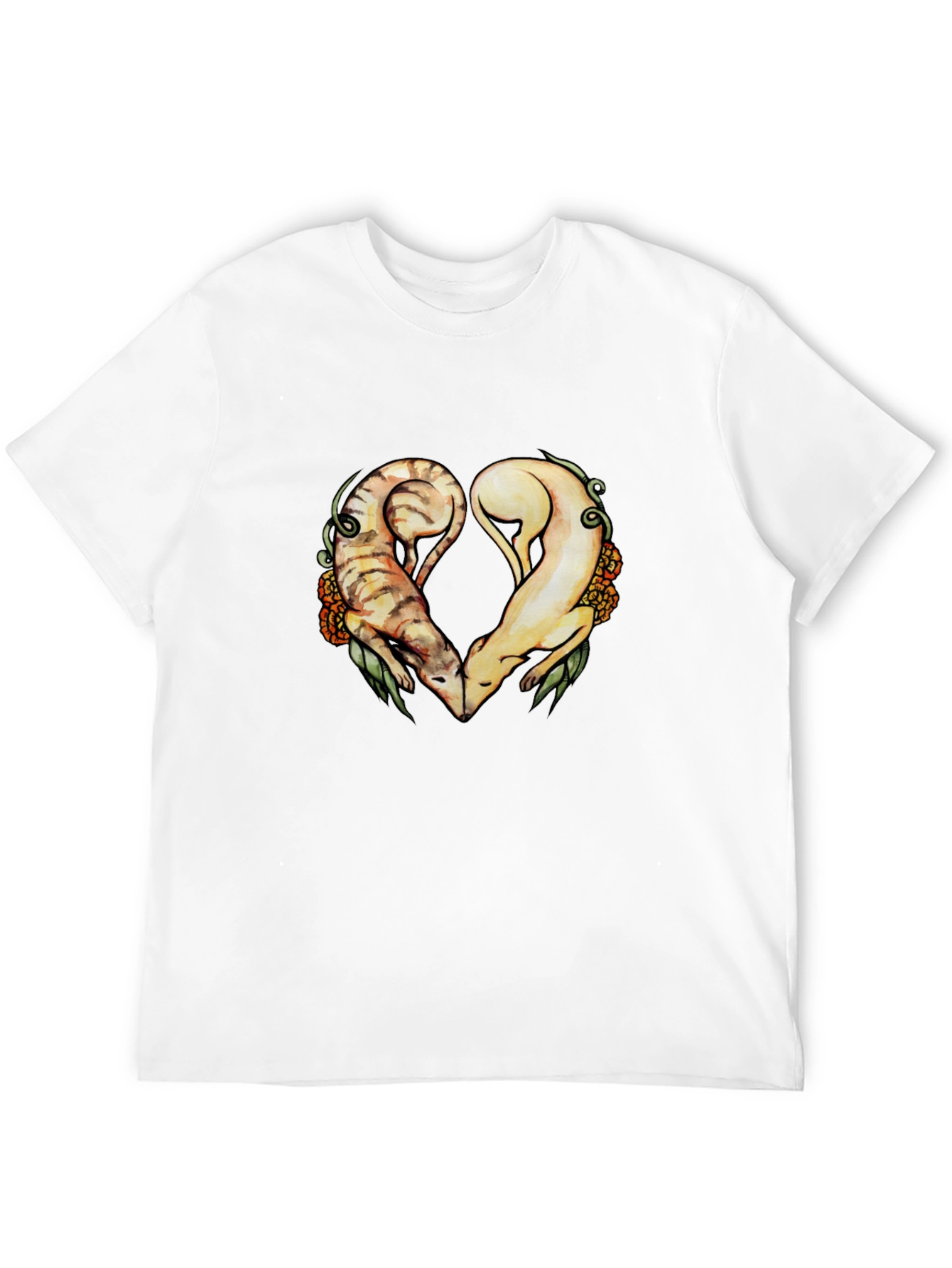 Heart Ferrets Black T-Shirt