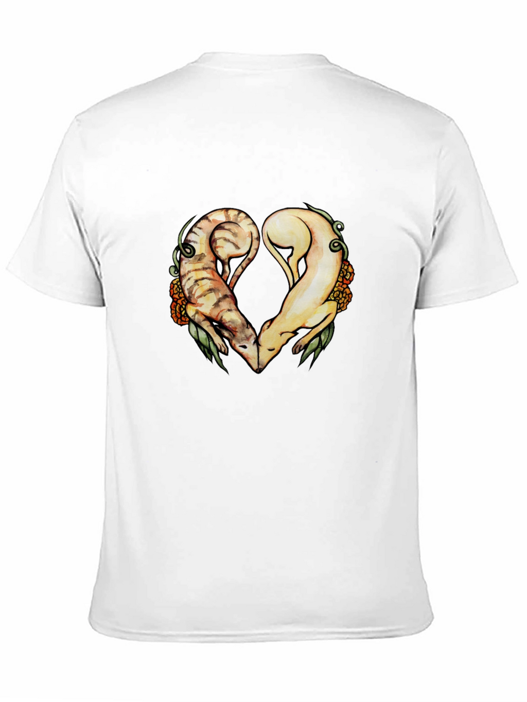 Heart Ferrets Black T-Shirt