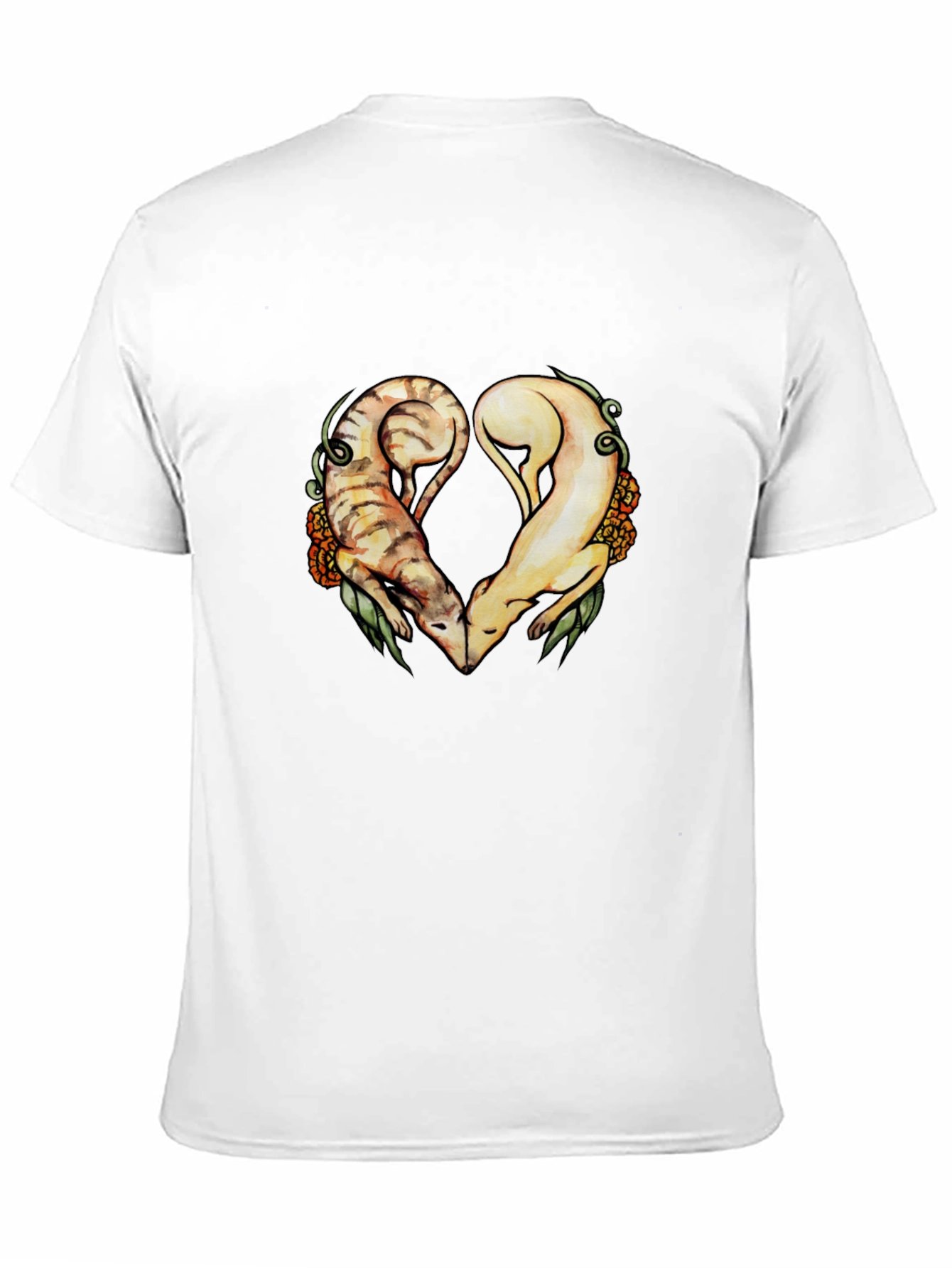 Heart Ferrets Black T-Shirt