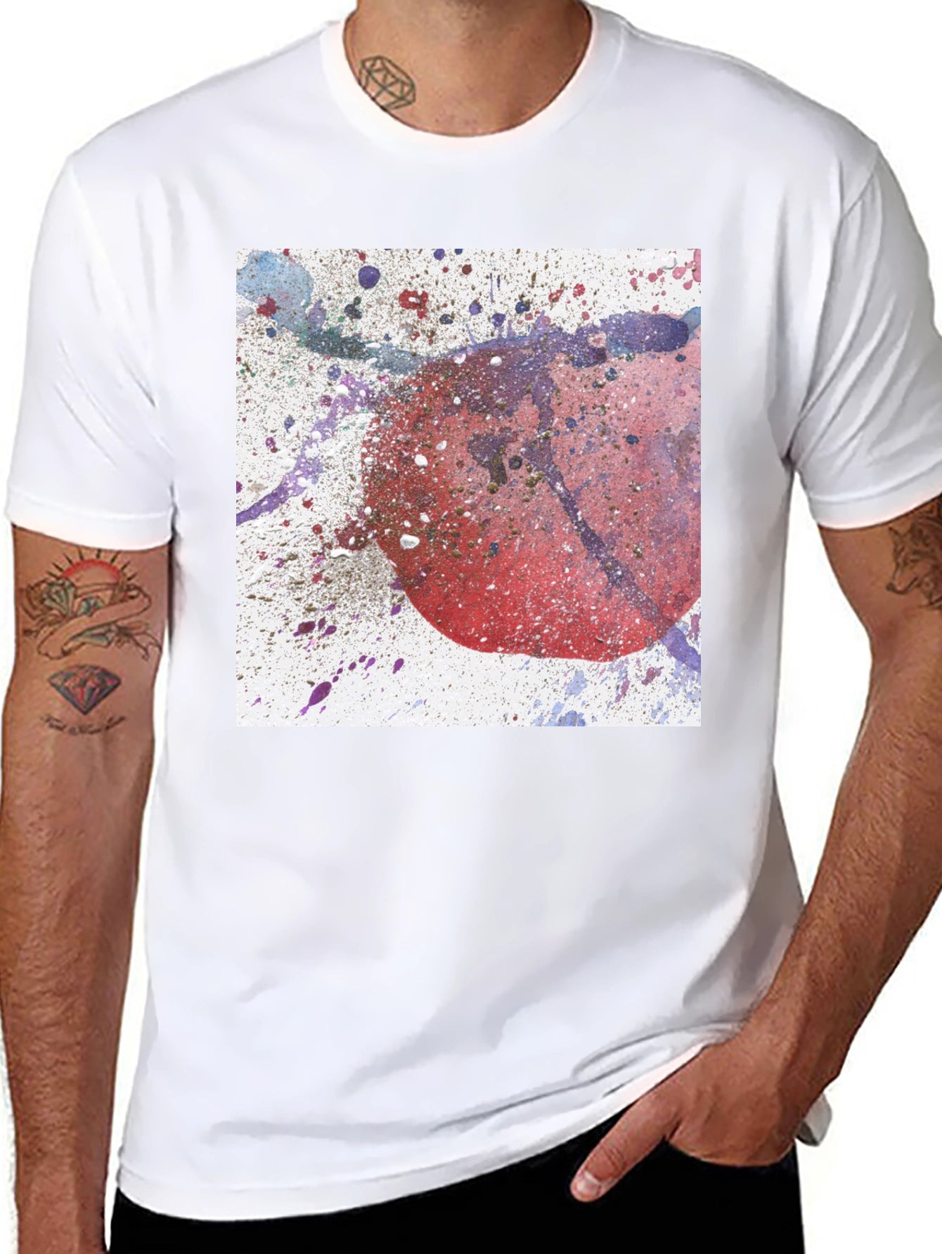 Abstract Splatter Graphic Tee - Modern Art Design