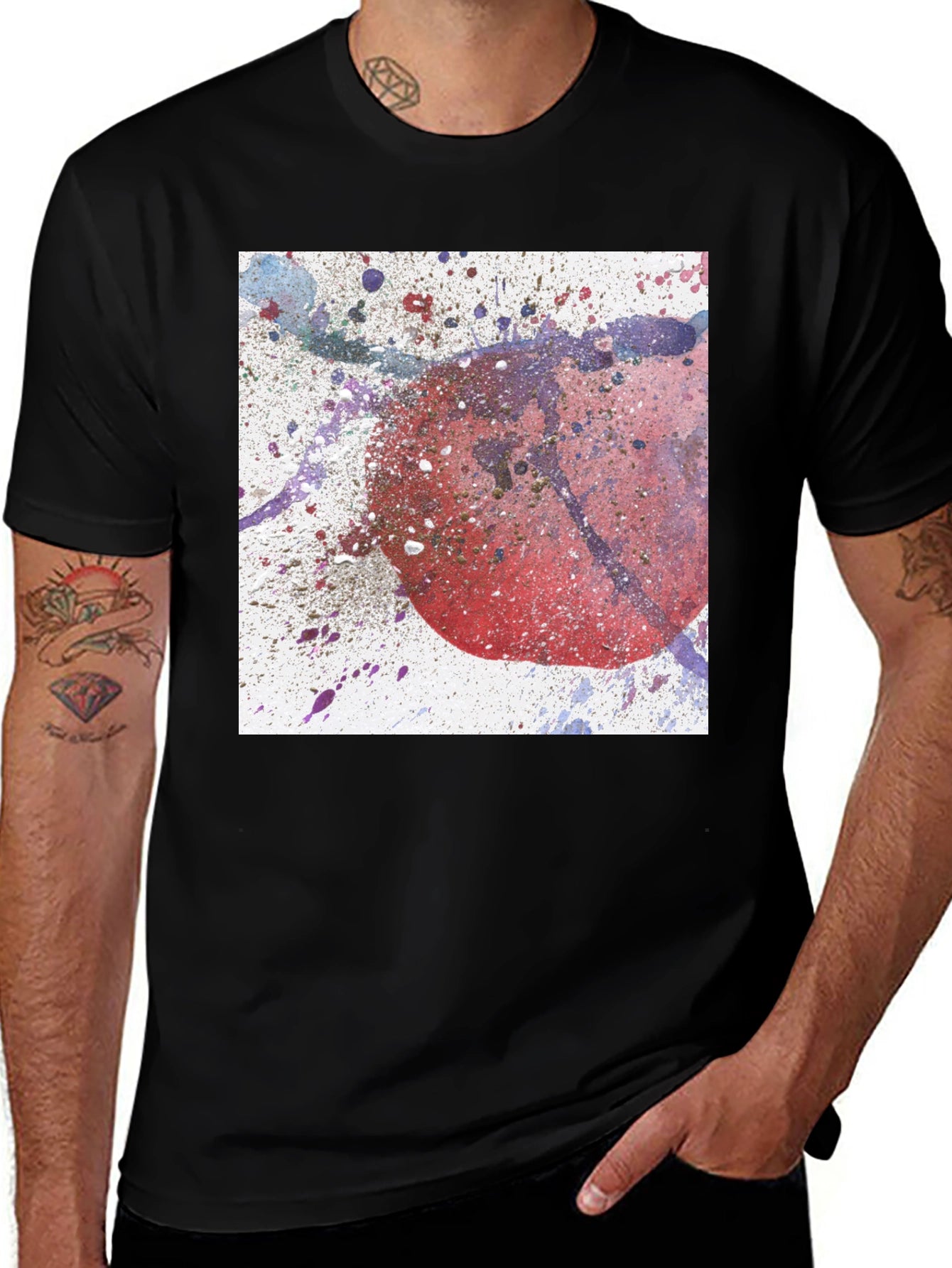 Abstract Splatter Graphic Tee - Modern Art Design