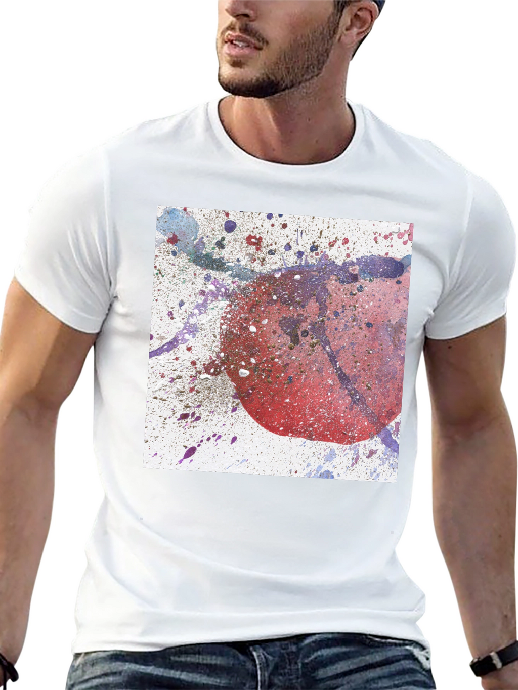 Abstract Splatter Graphic Tee - Modern Art Design