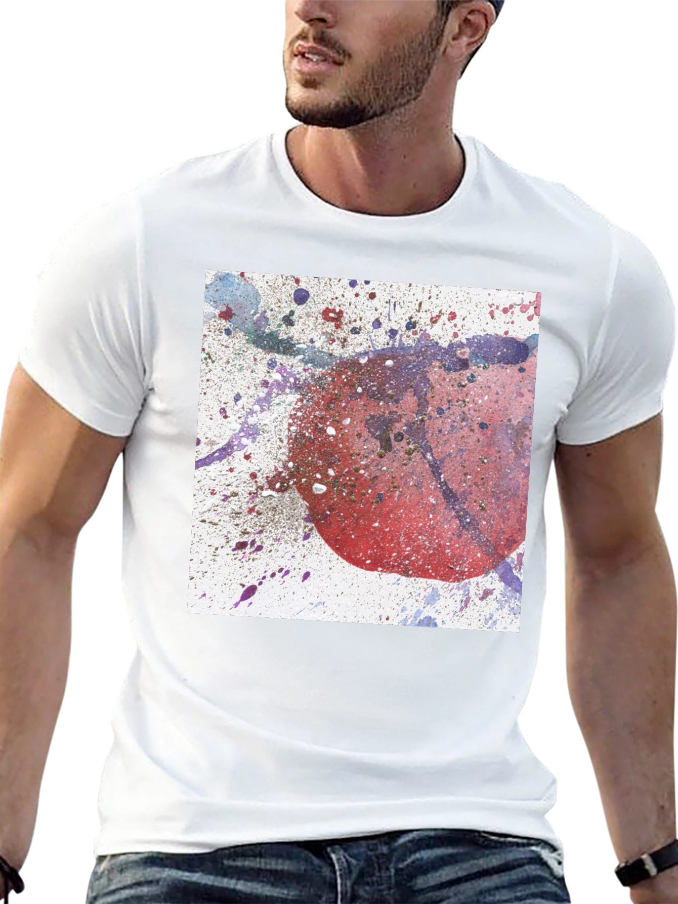 Abstract Splatter Graphic Tee - Modern Art Design