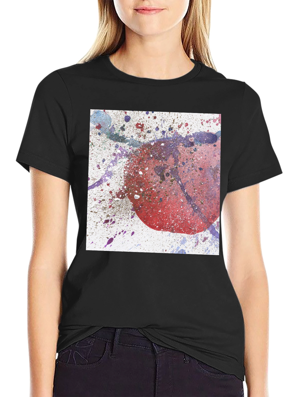 Abstract Splatter Graphic Tee - Modern Art Design