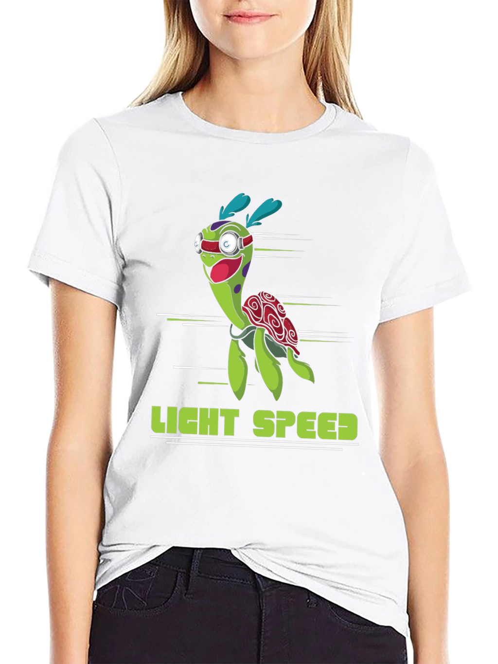 Light Speed Turtle Graphic T-Shirt - Black