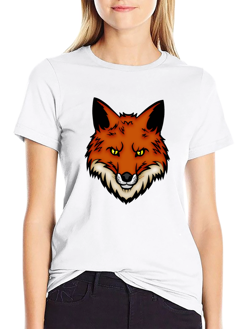 Fox Graphic Print Black T-Shirt