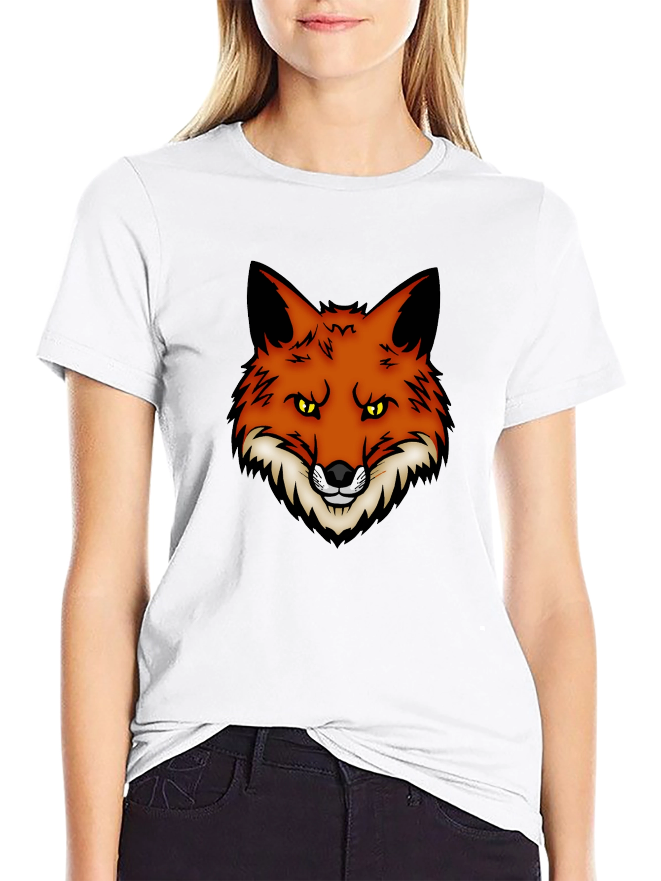 Fox Graphic Print Black T-Shirt