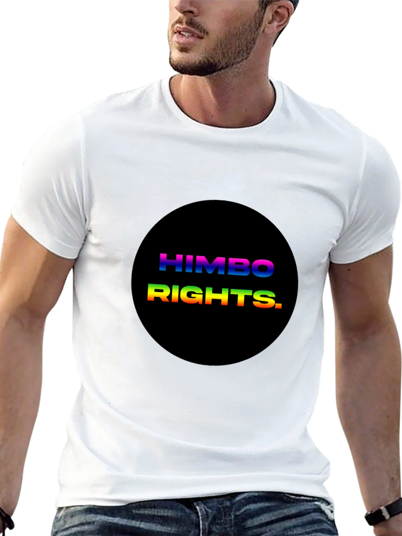 HIMBO RIGHTS Tee - Rainbow Text Pride Shirt