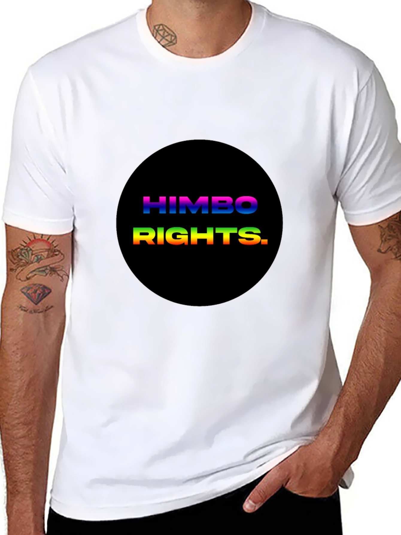HIMBO RIGHTS Tee - Rainbow Text Pride Shirt