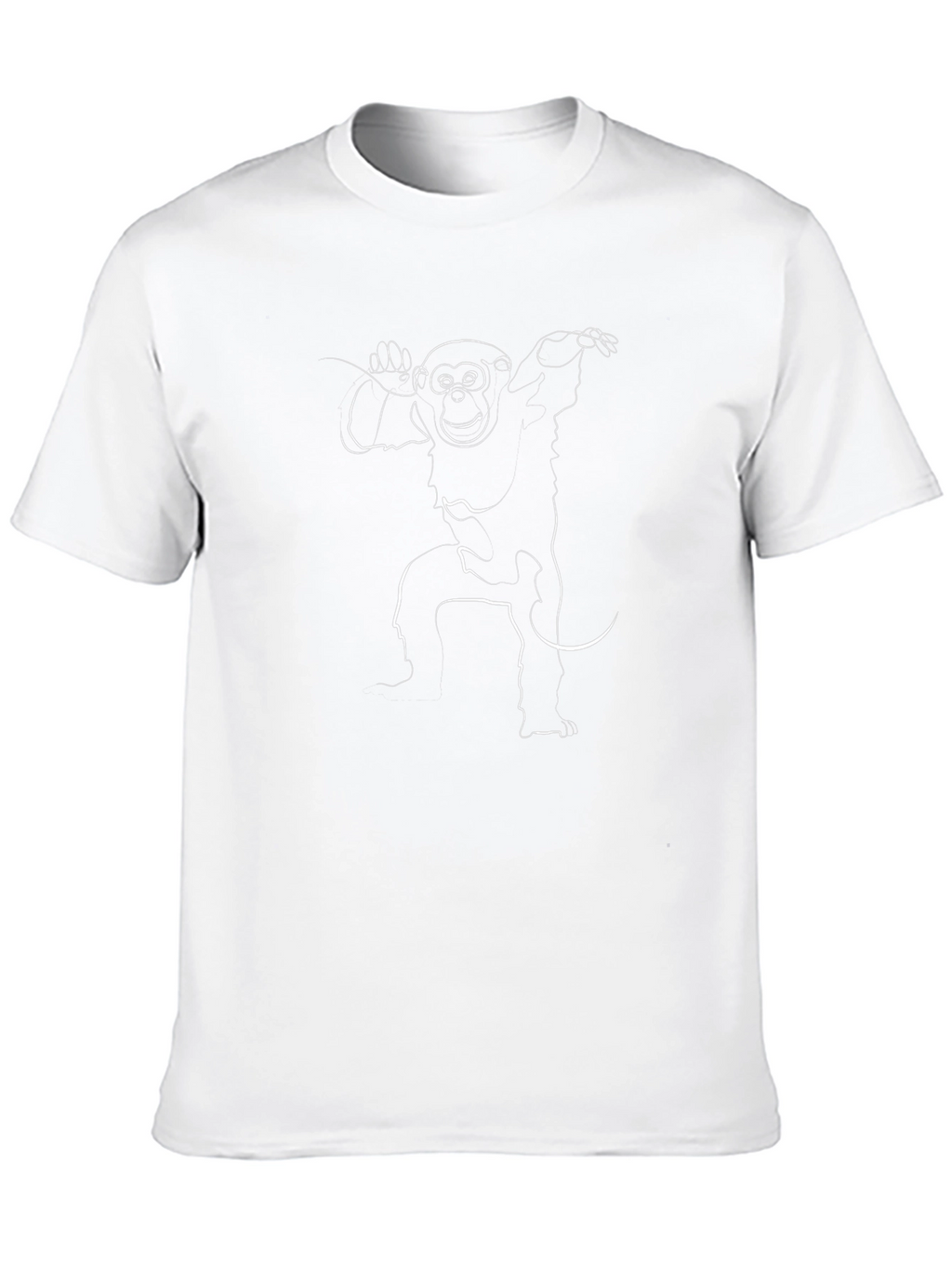 Monkey Outline Graphic Print Black T-Shirt