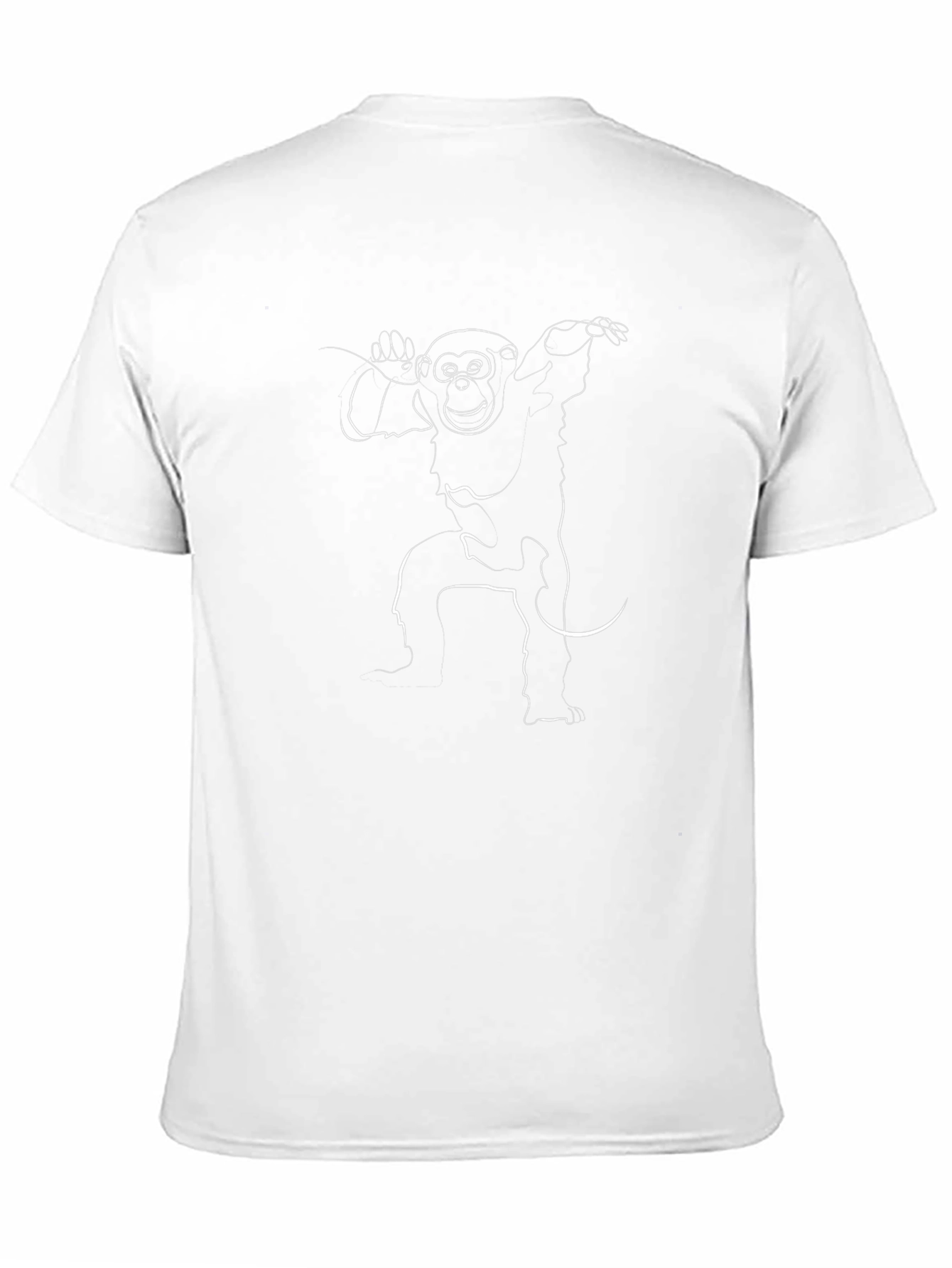Monkey Outline Graphic Print Black T-Shirt