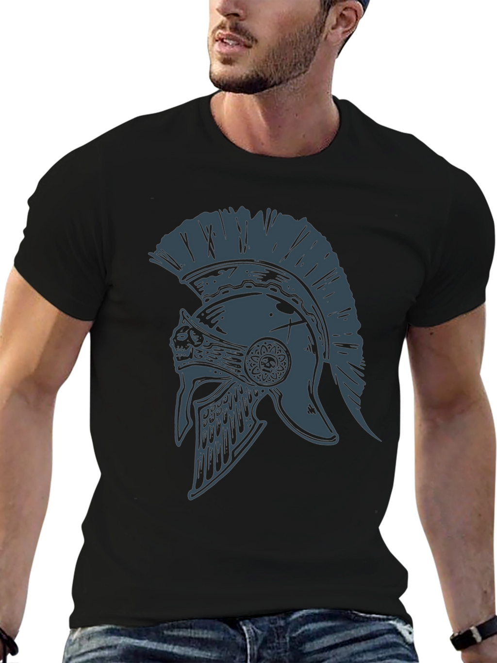 Spartan Helmet Graphic Tee - Warrior Style
