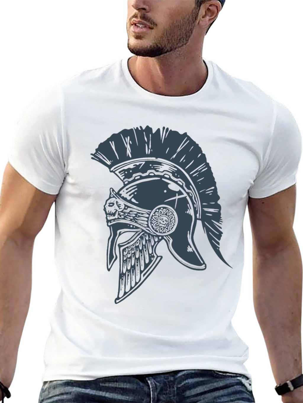 Spartan Helmet Graphic Tee - Warrior Style