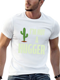 Im Not a Hugger Cactus Novelty Graphic T-Shirt